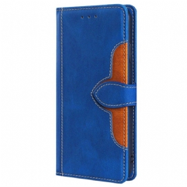 Peněženková Pouzdra Vivo V50 5g Kryty Na Mobil Dvoubarevný Květinový Vzor