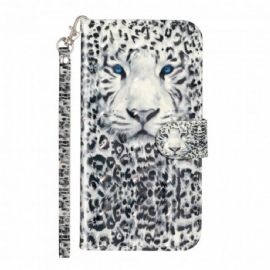 Flipové Pouzdro Na iPhone XS Max Na Lana Bodová Světla Tiger Light Strap