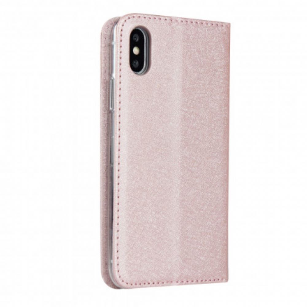 Kryty Na Mobil Na iPhone XS Max Flipové Pouzdro Styl Z Měkké Kůže S Páskem