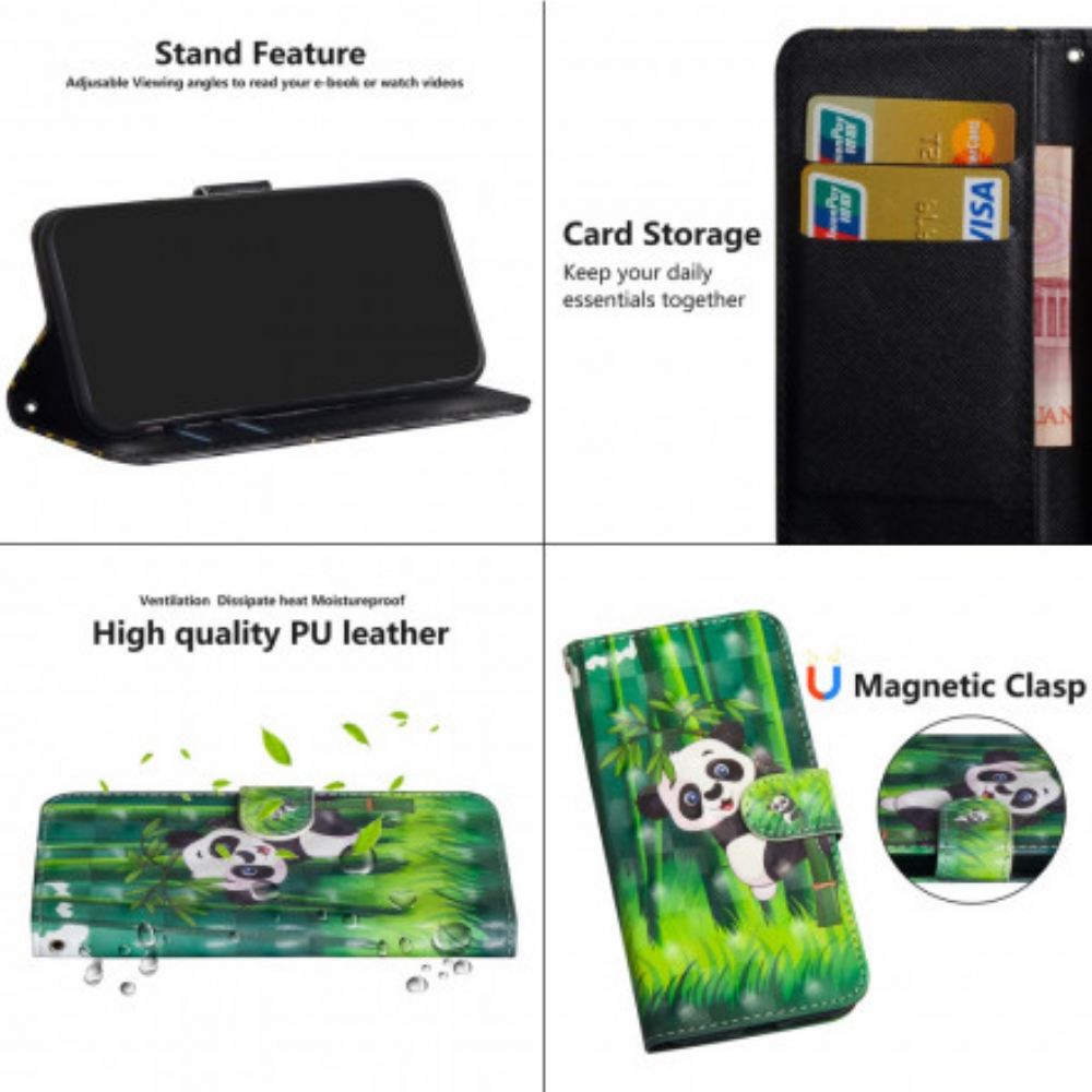 Kožené Pouzdro Na Google Pixel 5 Panda A Bambus