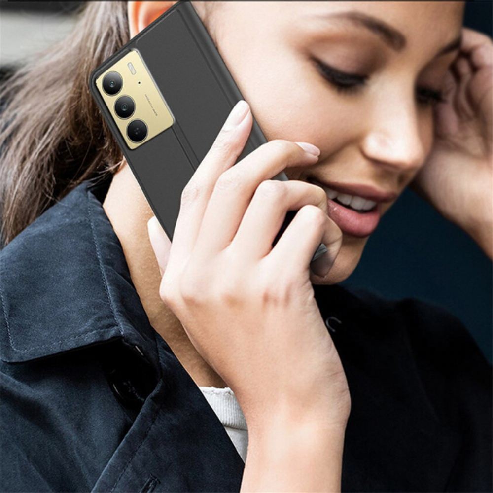 Kožené Pouzdro Folio Na Realme C75 Pouzdro Na Karty