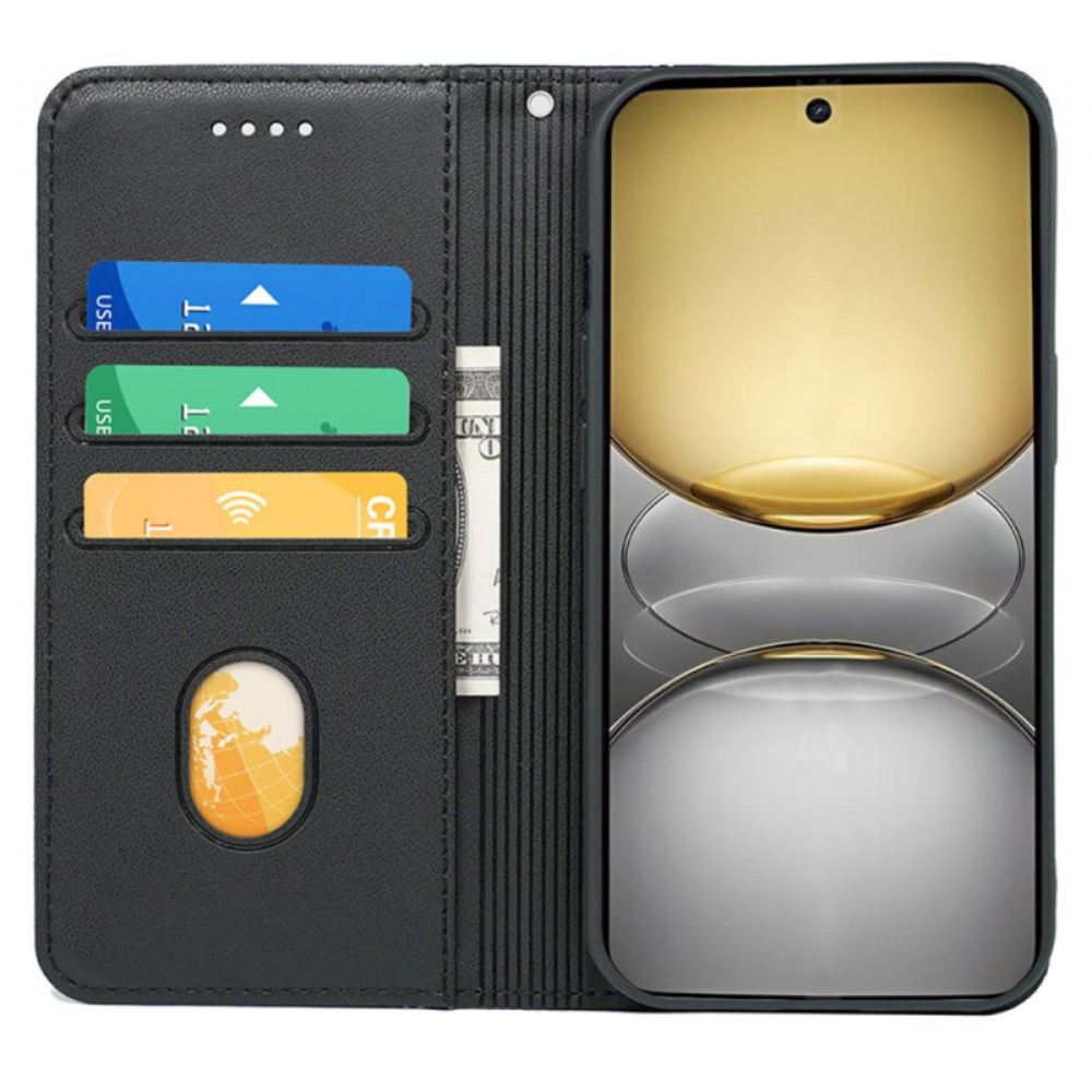 Kožené Pouzdro Folio Realme C75 Jednoduchá S Popruhem