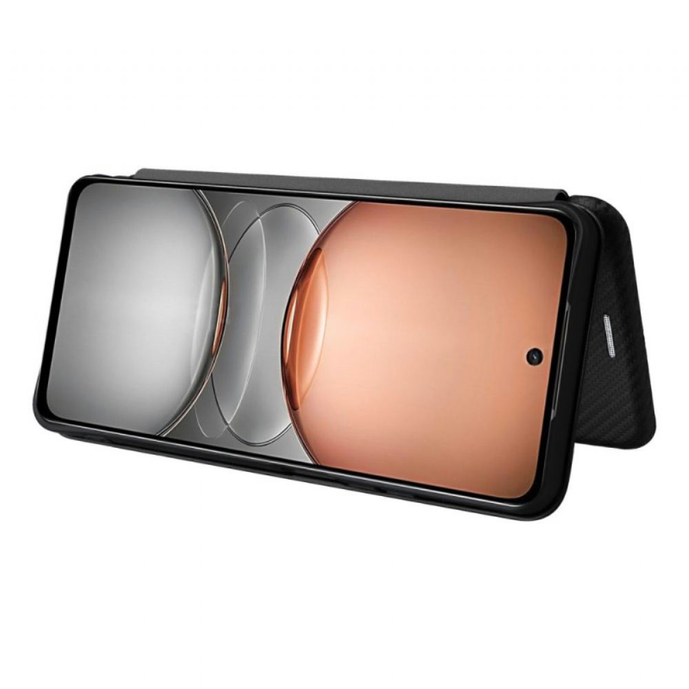 Kožené Pouzdro Folio Realme C75 Uhlíková Vlákna