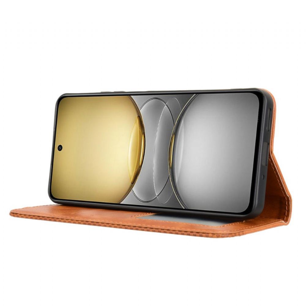 Kožené Pouzdro Folio Realme C75 Vintage Okraj