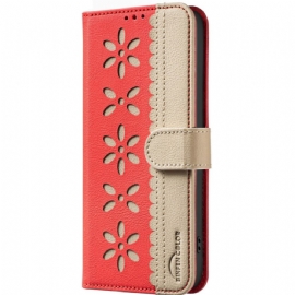 Kožený Kryt Na Realme C75 Binfen Color Květinový Vzor