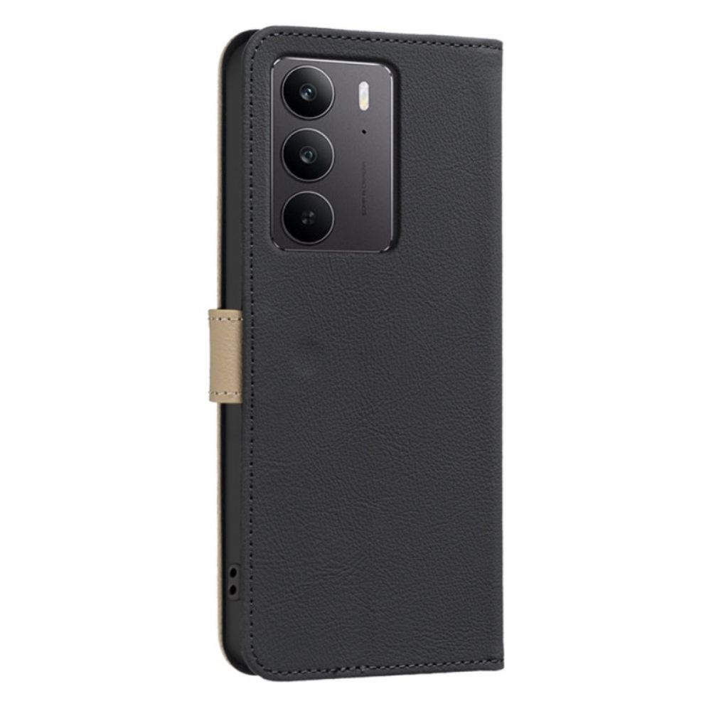 Kožený Kryt Na Realme C75 Binfen Color Květinový Vzor