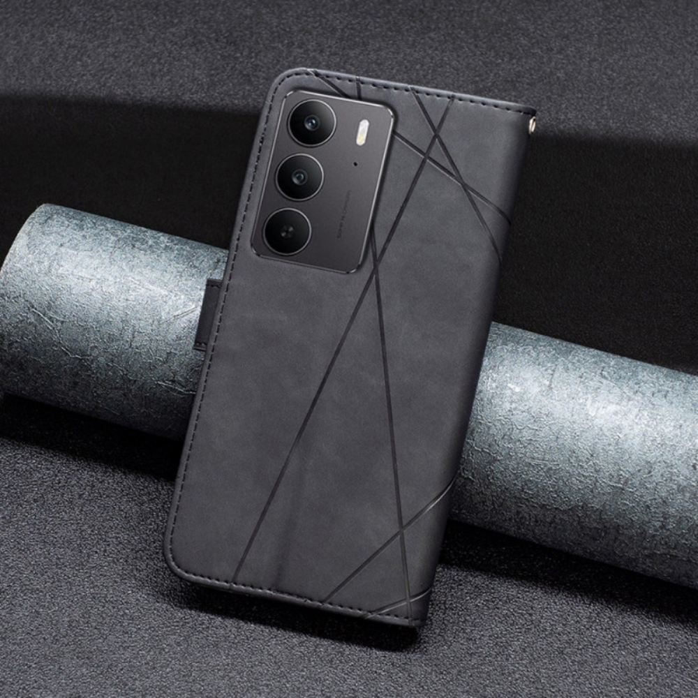 Kožený Kryt Realme C75 Geometrický Vzor Barva Binfen