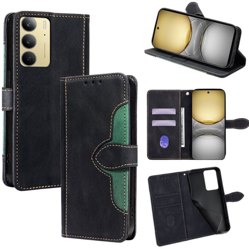 Kožený Kryt Realme C75 Květinový Vzor