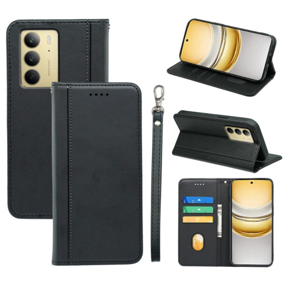 Kožený Kryt Realme C75 Lemování