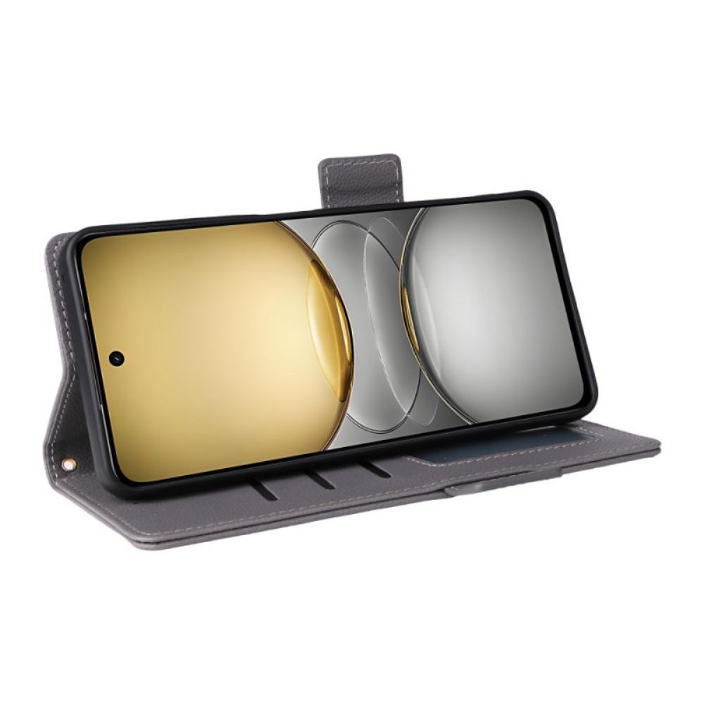 Kožený Kryt Realme C75 Liči Umělá Kůže S Páskem