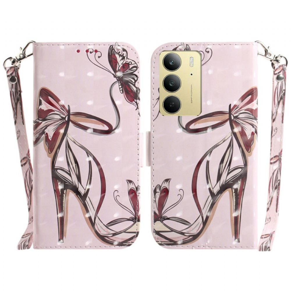 Kožený Kryt Realme C75 Páskové Lodičky