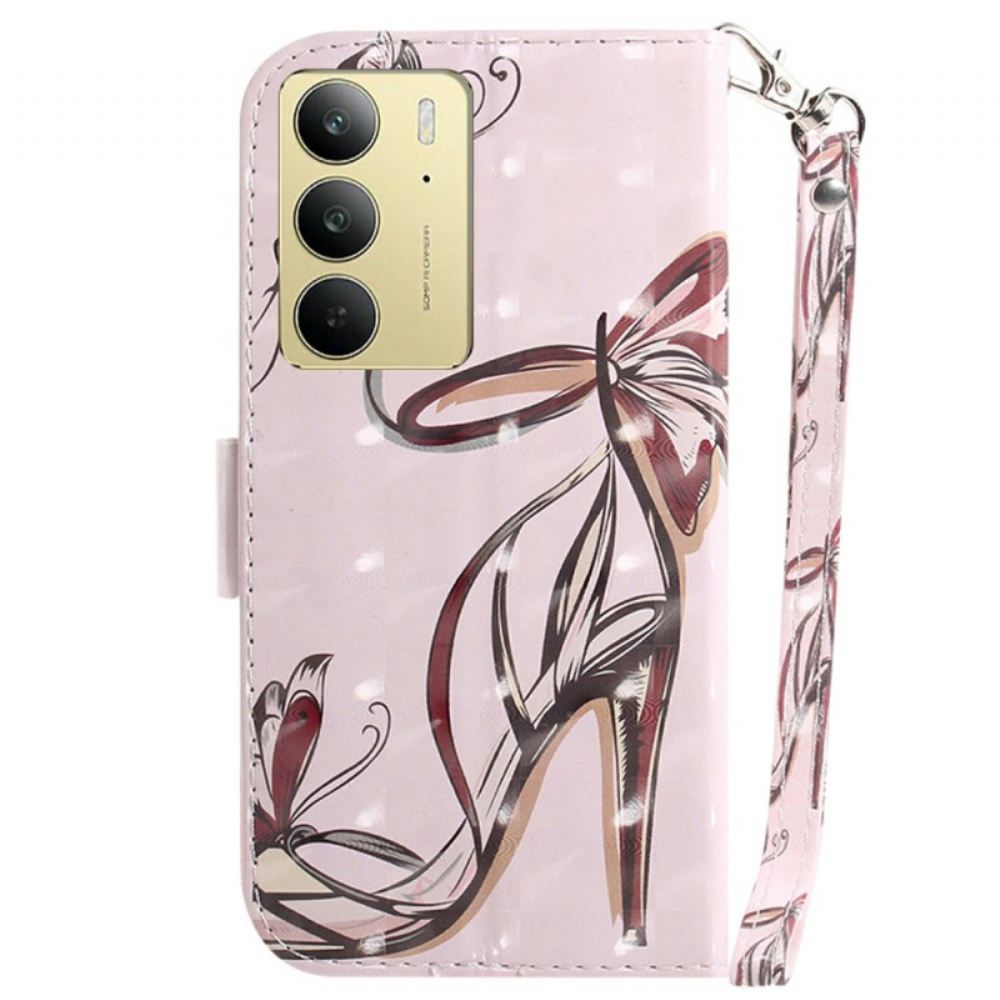 Kožený Kryt Realme C75 Páskové Lodičky