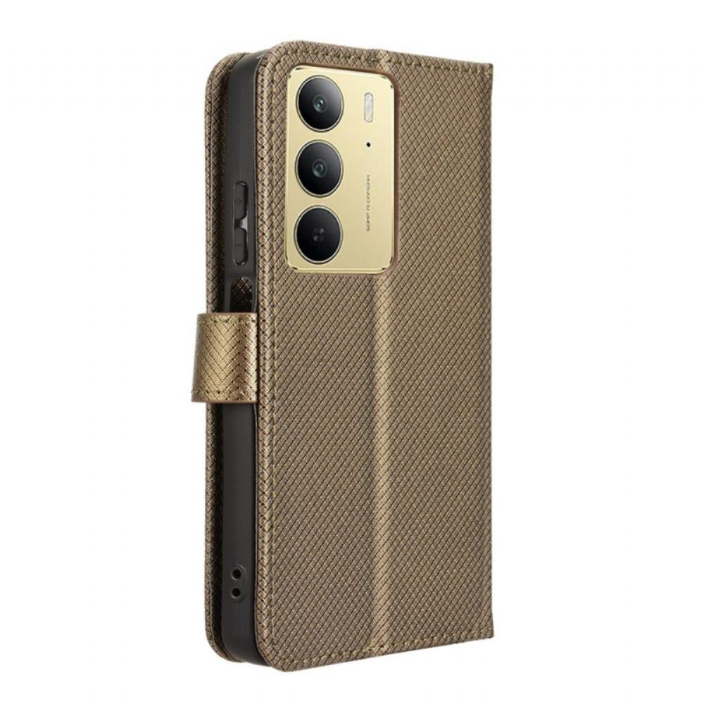 Kožený Kryt Realme C75 Popruh S Puntíky