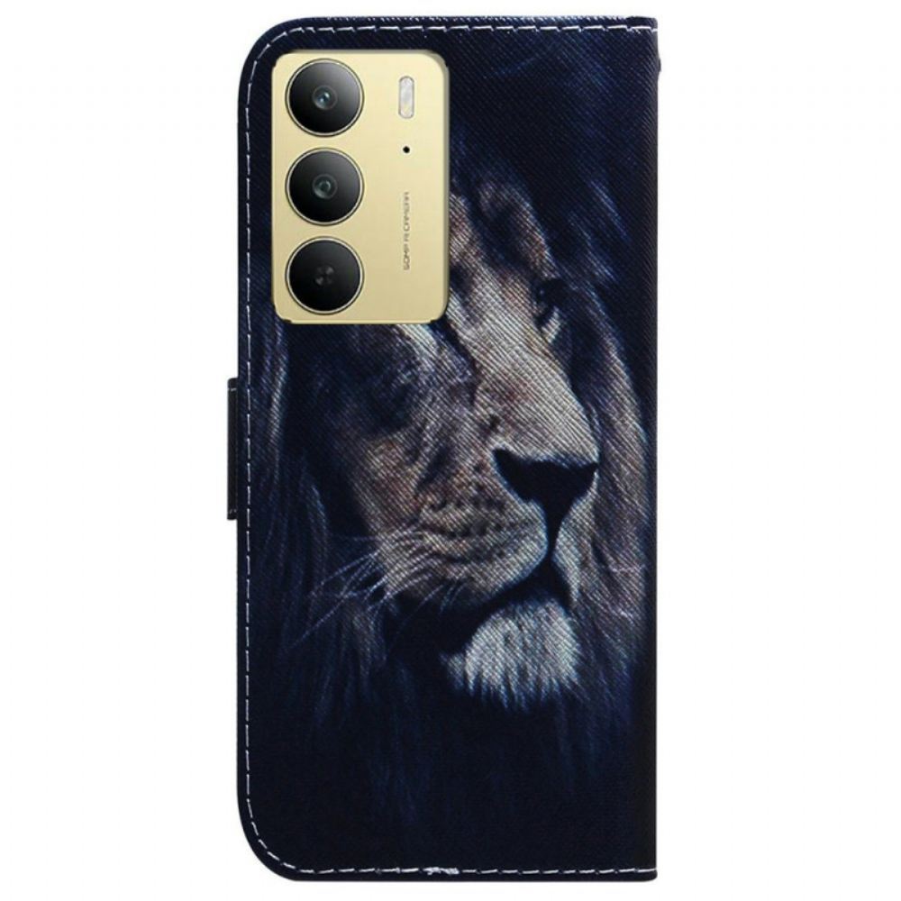 Kožený Kryt Realme C75 Snící Lev