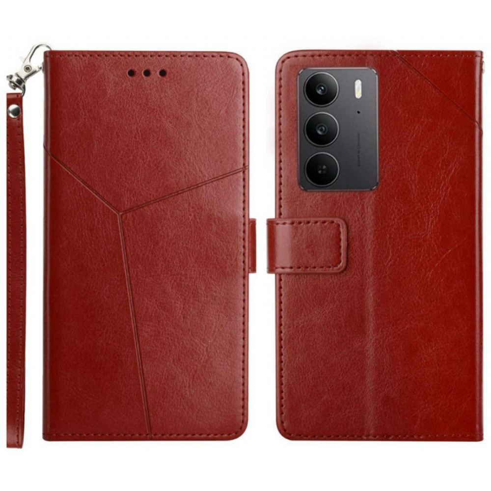 Peněženková Pouzdra Realme C75 Kryty Na Mobil Řemínek S Motivem Y