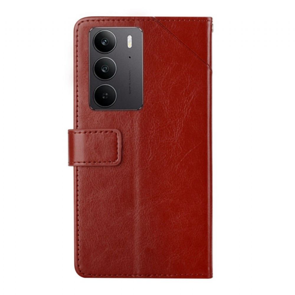 Peněženková Pouzdra Realme C75 Kryty Na Mobil Řemínek S Motivem Y