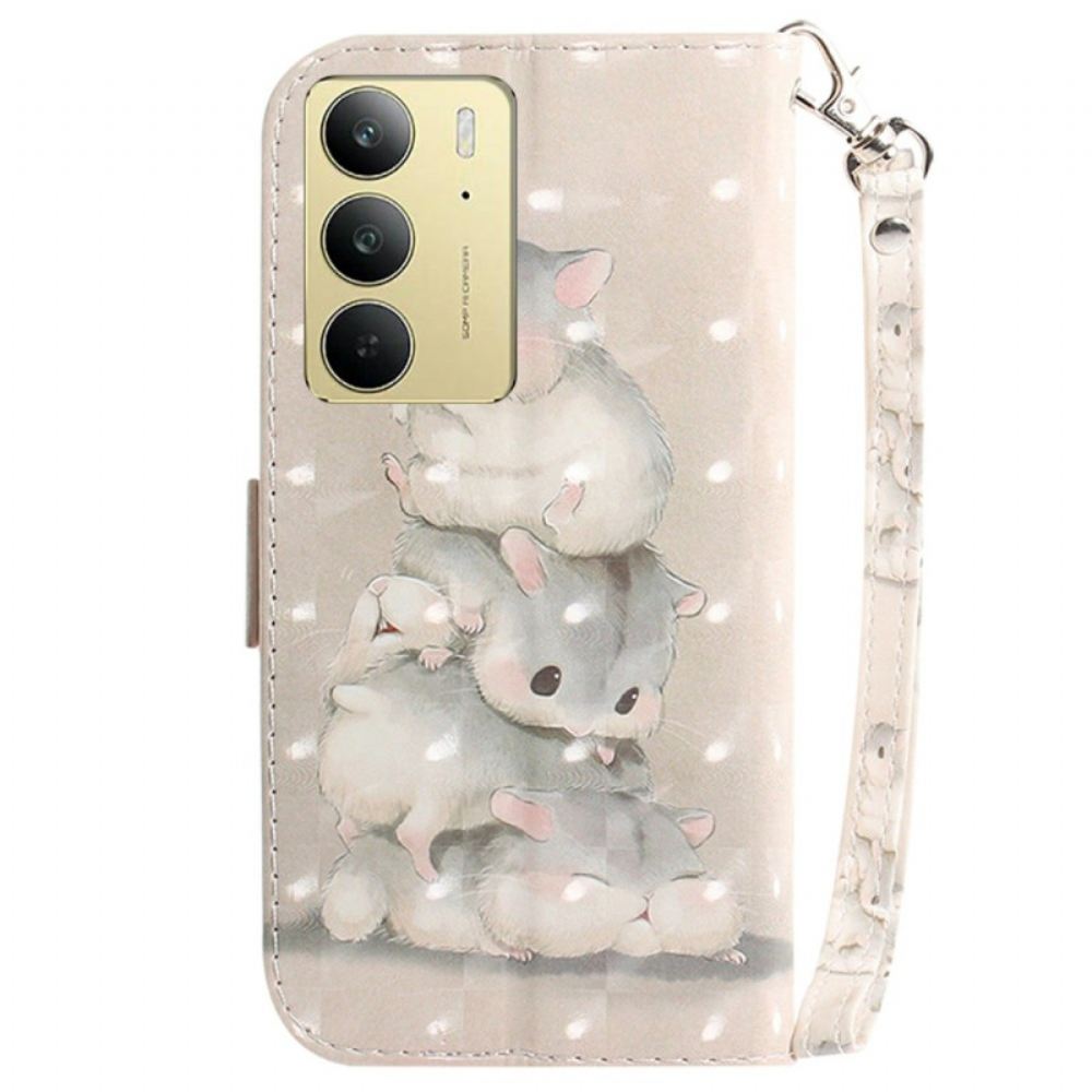 Peněženková Pouzdra Realme C75 Šňůrka Na Krk S Křečky