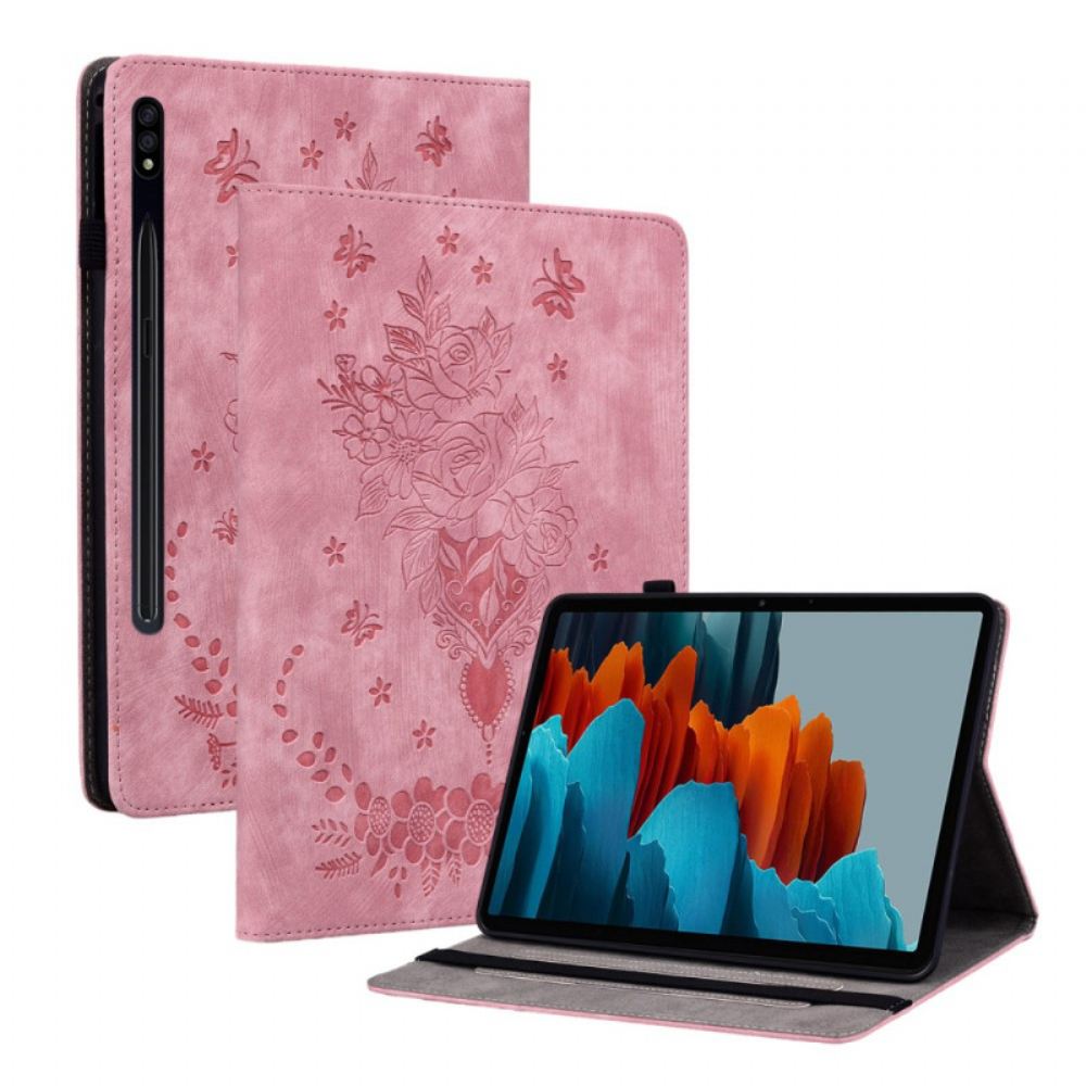Pouzdro Samsung Galaxy Tab S9 Plus Motýli A Růže