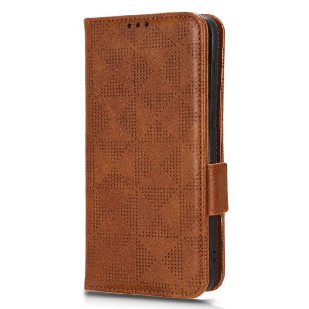 Flipové Pouzdro Na Huawei P60 Pro Trojúhelníky S Popruhem