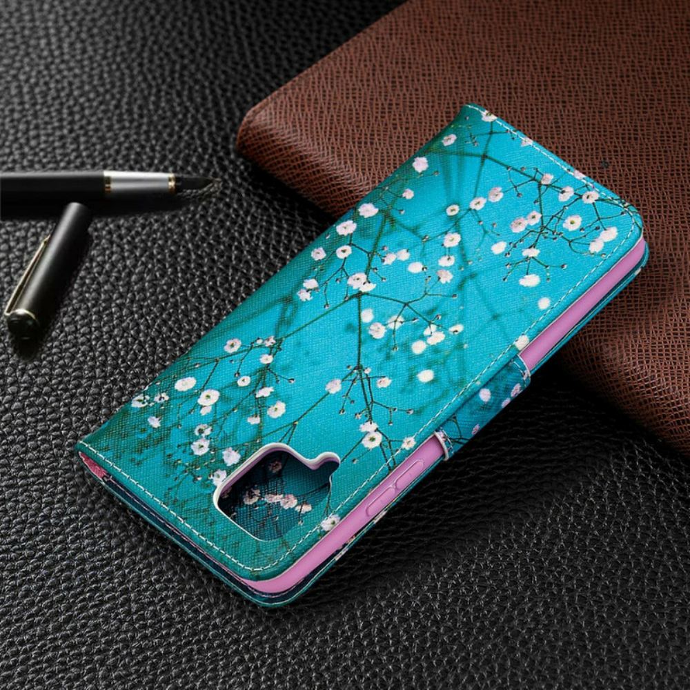 Flipové Pouzdro Na Samsung Galaxy A42 5G Kvetoucí Strom