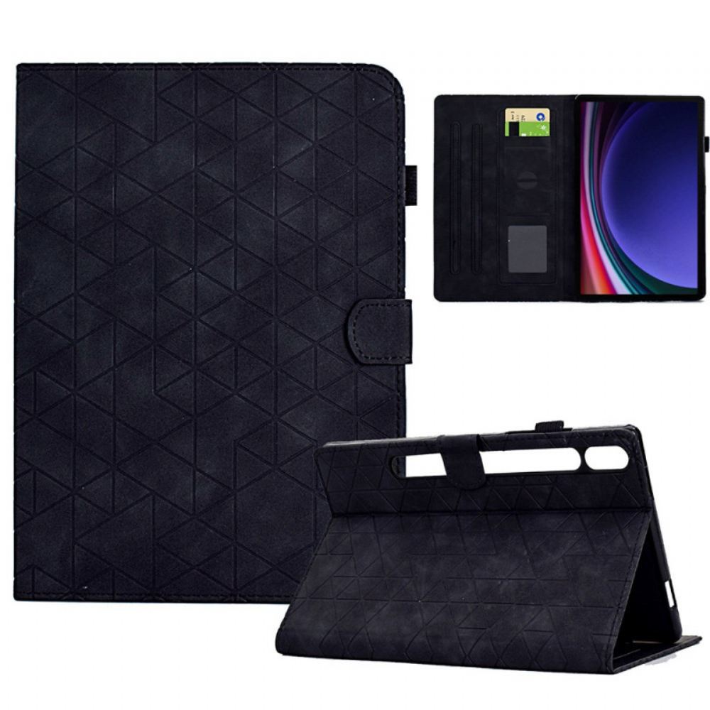 Kožený Kryt Samsung Galaxy Tab S9 Geometrický Vzor