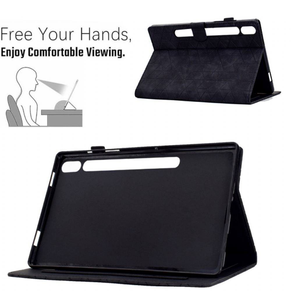 Kožený Kryt Samsung Galaxy Tab S9 Geometrický Vzor
