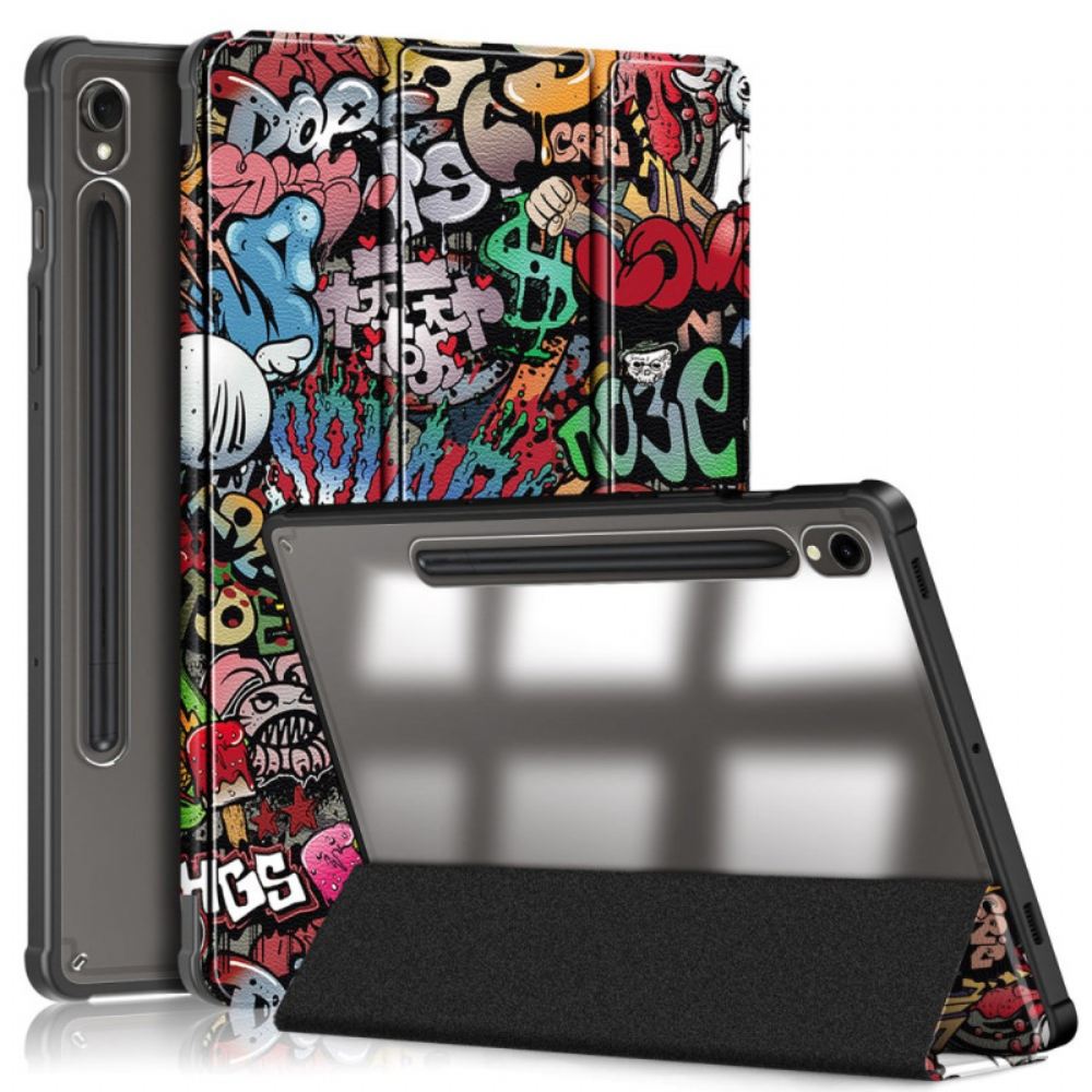 Samsung Galaxy Tab S9 Držák Na Dotykové Pero Na Průhledné Zadní Straně Graffiti