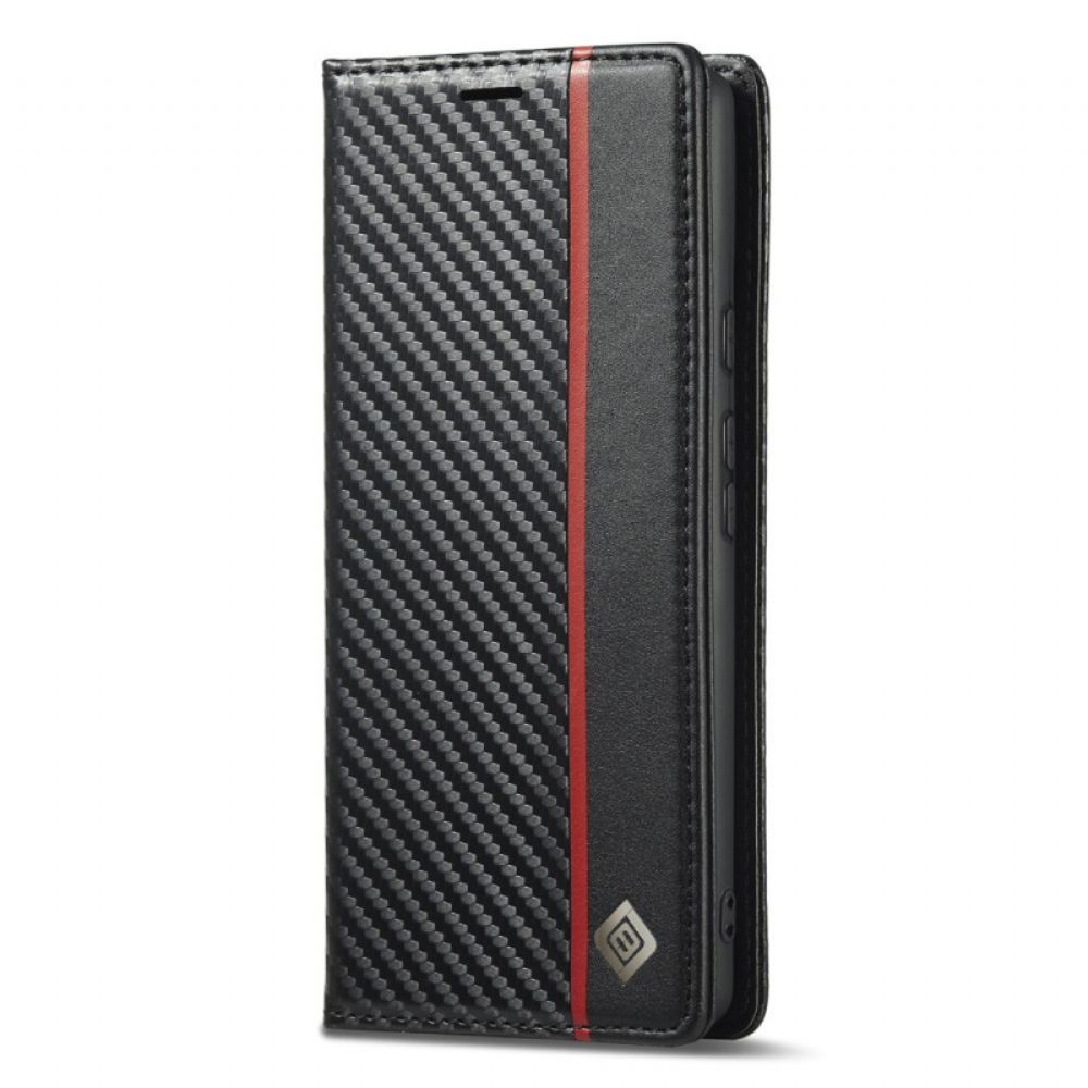 Kožené Pouzdro Folio Na Google Pixel 8 Pro Uhlíkové Vlákno Lc.imeeke