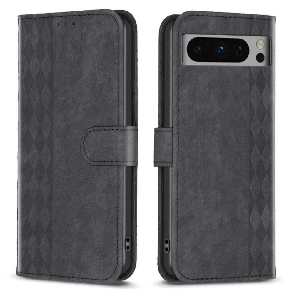 Kožený Kryt Google Pixel 8 Pro Geometrický Vlys