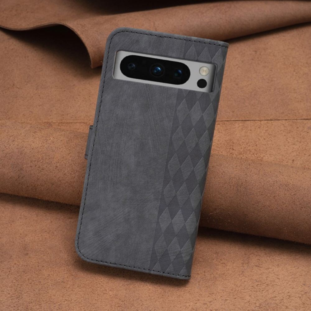 Kožený Kryt Google Pixel 8 Pro Geometrický Vlys