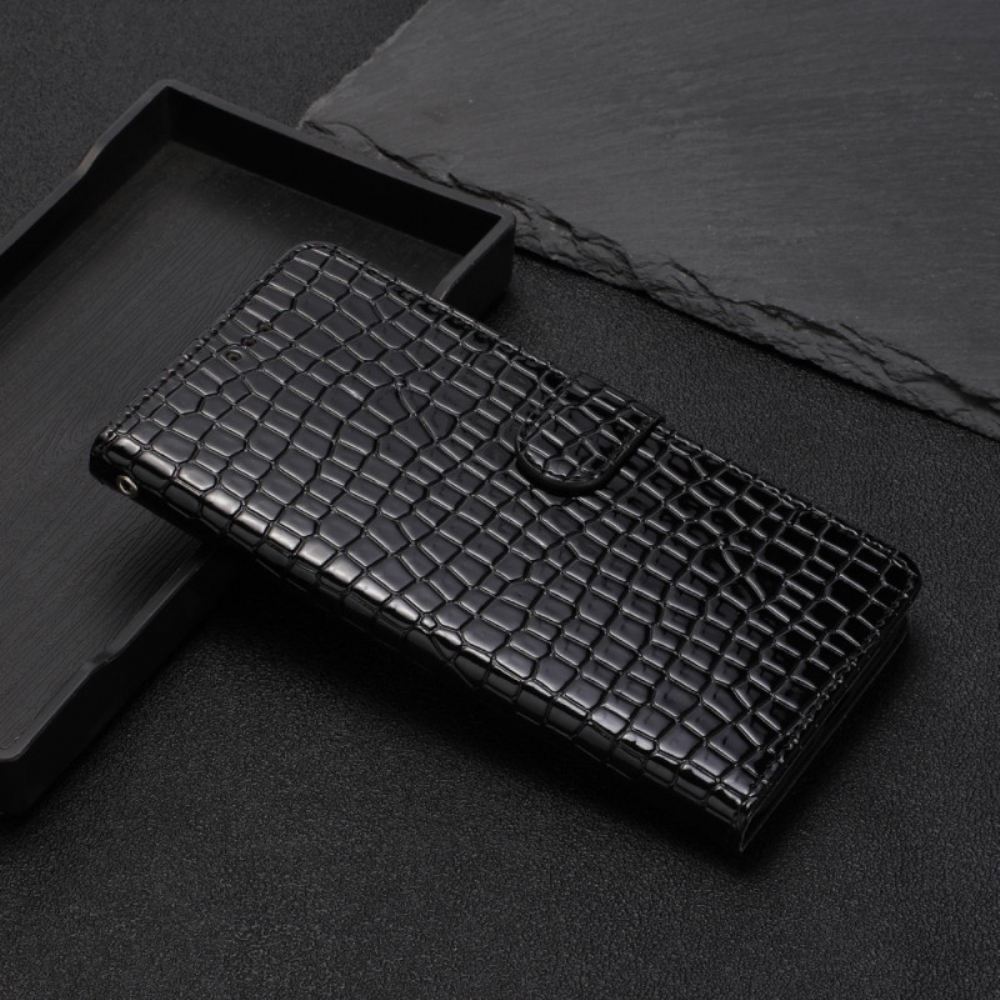 Kožený Kryt Google Pixel 8 Pro Krokodýlí Styl S Popruhem