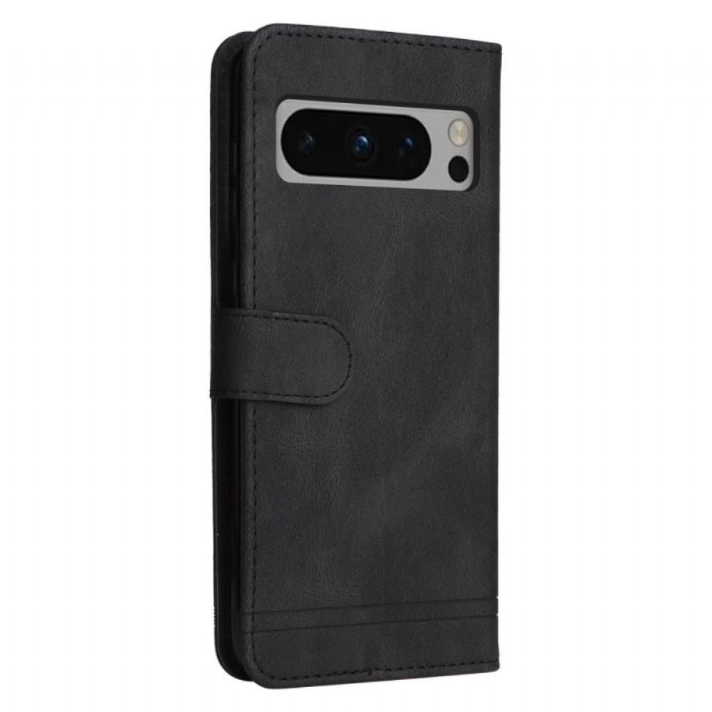 Kožený Kryt Google Pixel 8 Pro Nýt A Popruh