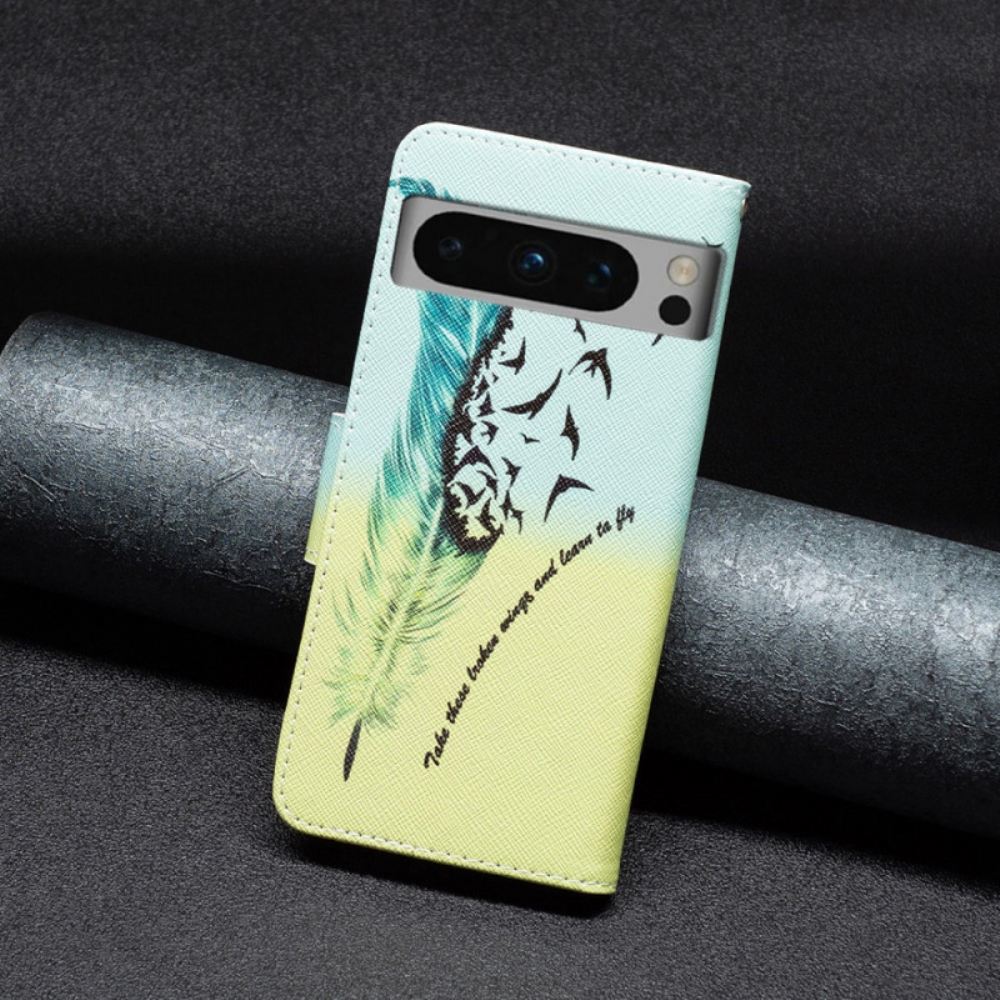 Kožený Kryt Google Pixel 8 Pro Poetické Pírko