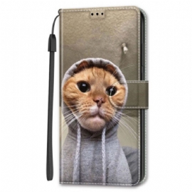 Kožený Kryt Google Pixel 8 Pro Yo Kočka S Popruhem