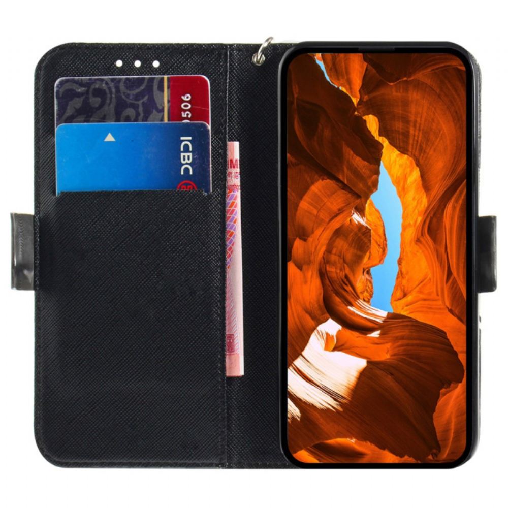 Kožený Kryt Google Pixel 8 Pro Zelená Mandala S Popruhem