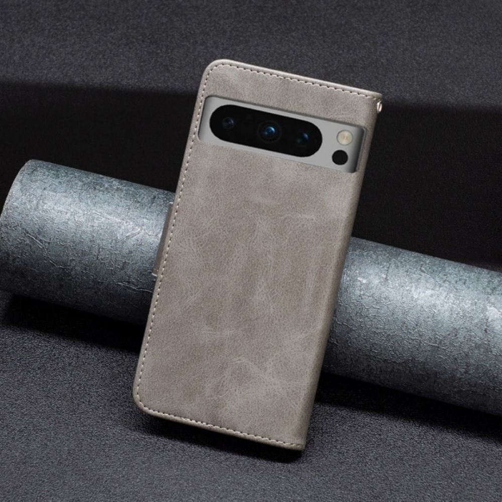Kožený Kryt Google Pixel 8 Pro Šikmá Spona