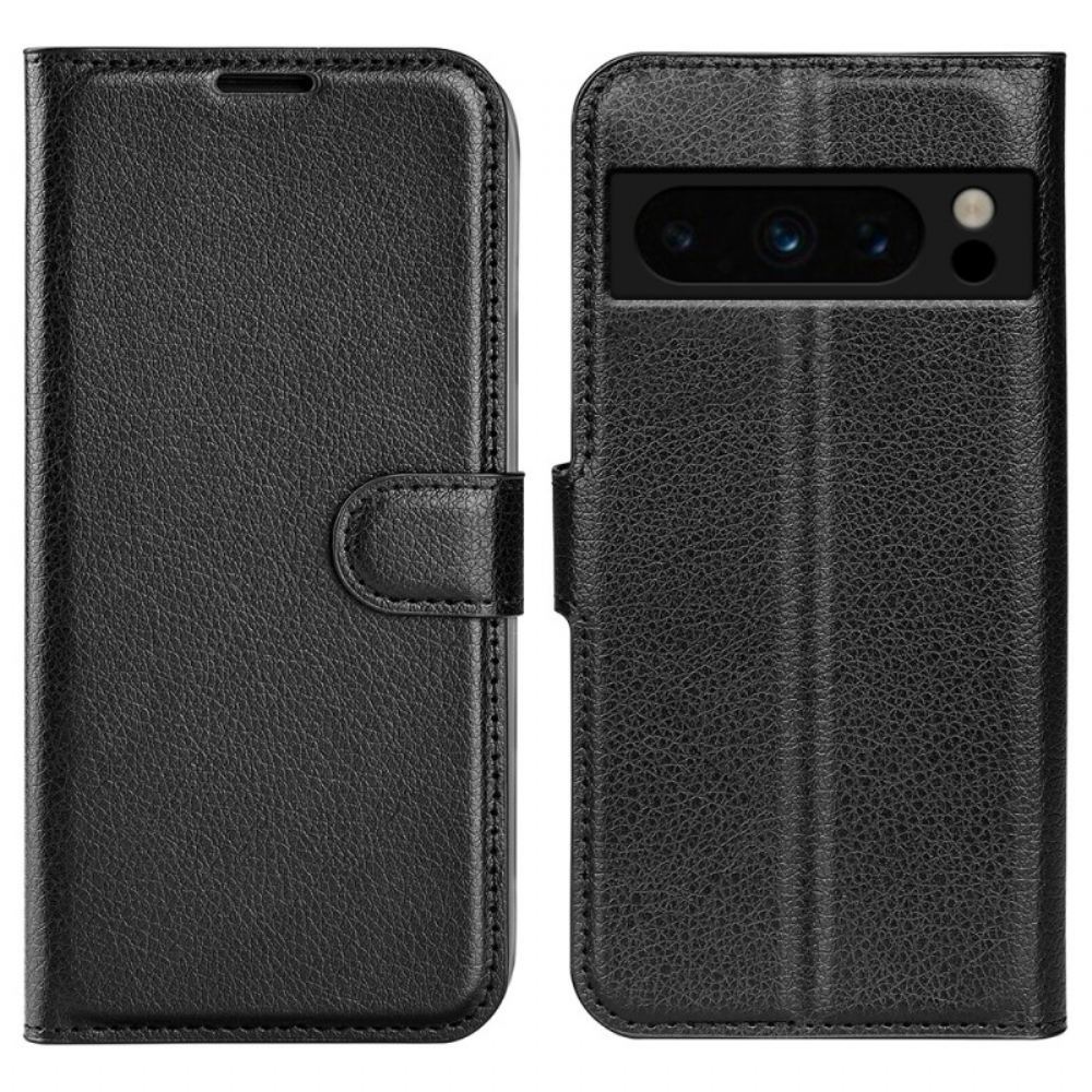 Kožený Kryt Na Google Pixel 8 Pro Klasická Litchi Kůže