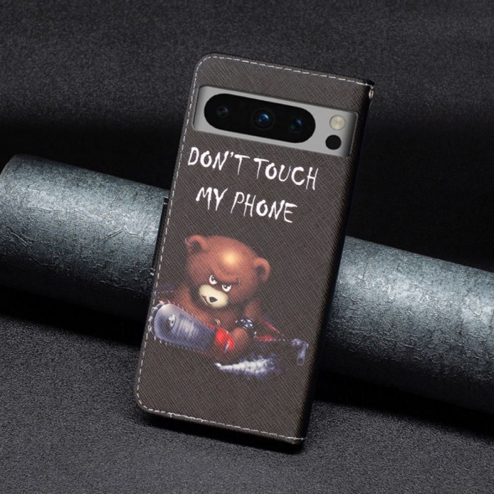 Kožený Kryt Na Google Pixel 8 Pro Nebezpečný Medvěd