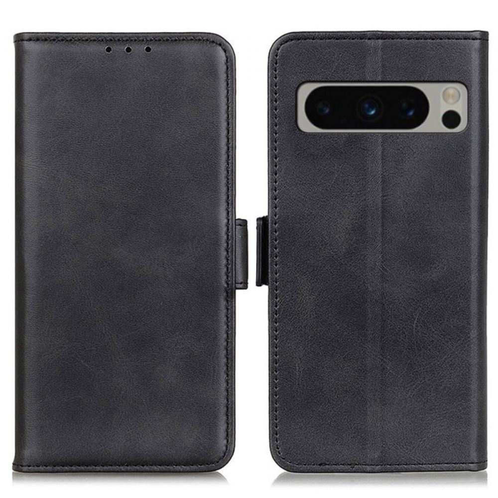 Kožený Kryt Na Google Pixel 8 Pro Styl Kůže S Dvojitou Sponou