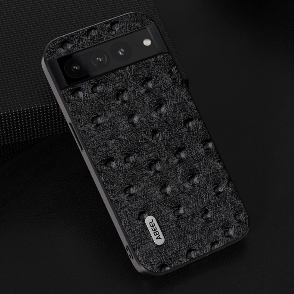 Kryt Na Google Pixel 8 Pro Pravá Kůže V Pštrosím Stylu