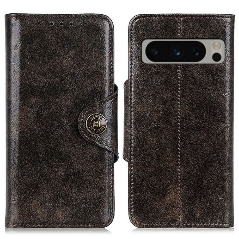Peněženková Pouzdra Google Pixel 8 Pro Kryty Na Mobil Knoflíková Spona