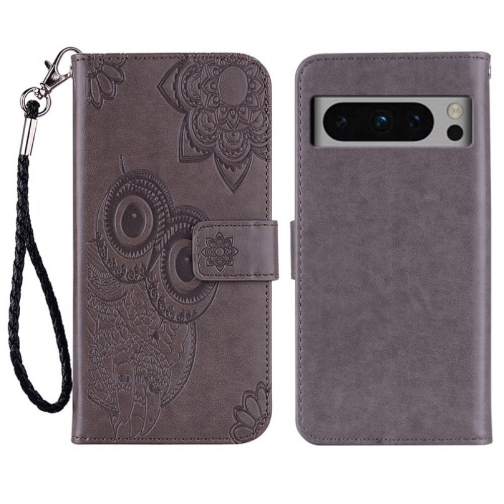 Peněženková Pouzdra Google Pixel 8 Pro Kryty Na Mobil Mandala Sova A Šňůrka