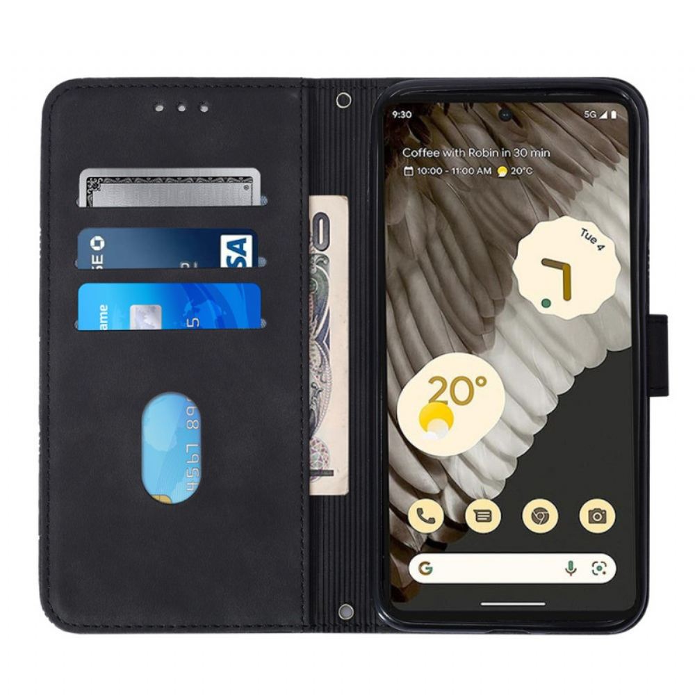 Peněženková Pouzdra Google Pixel 8 Pro Kryty Na Mobil Trojúhelníky S Ramenním Popruhem