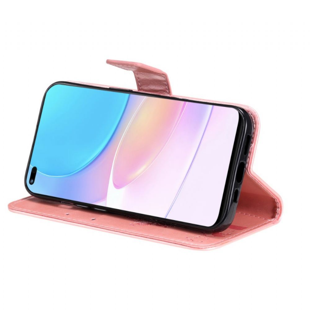 Flipové Pouzdro Na Huawei Nova 8i / Honor 50 Lite Na Lana Strom A Strappy Cat