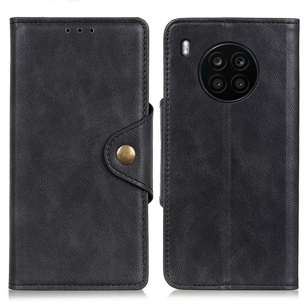 Flipové Pouzdro Na Huawei Nova 8i / Honor 50 Lite Vintage Umělá Kůže A Knoflík