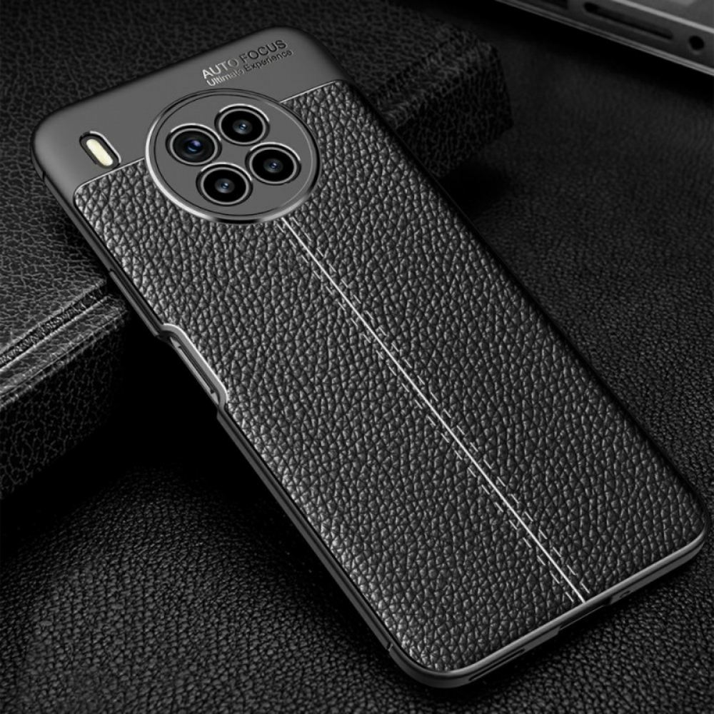 Kryt Na Huawei Nova 8i / Honor 50 Lite Efekt Kůže Litchi S Dvojitou Linií