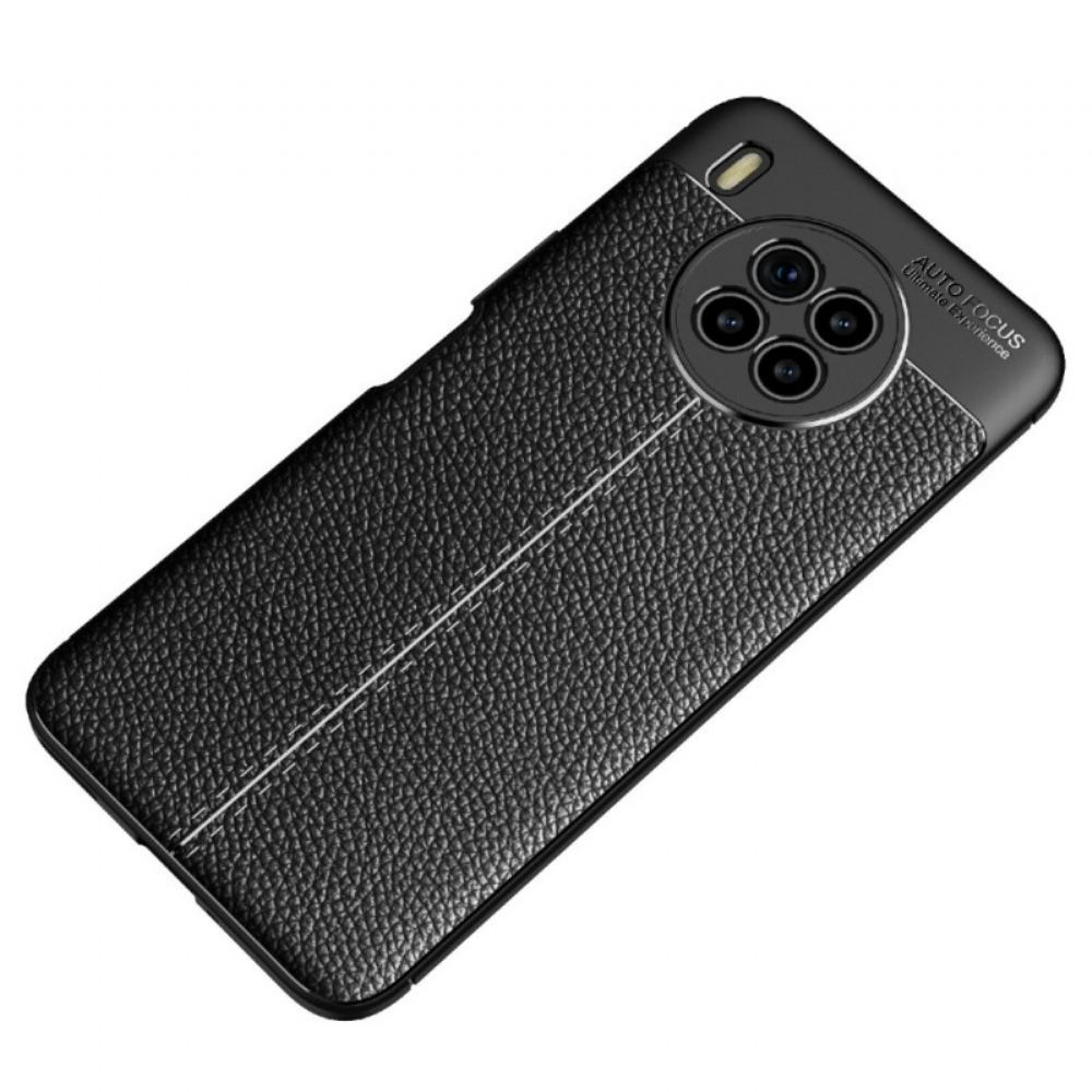Kryt Na Huawei Nova 8i / Honor 50 Lite Efekt Kůže Litchi S Dvojitou Linií