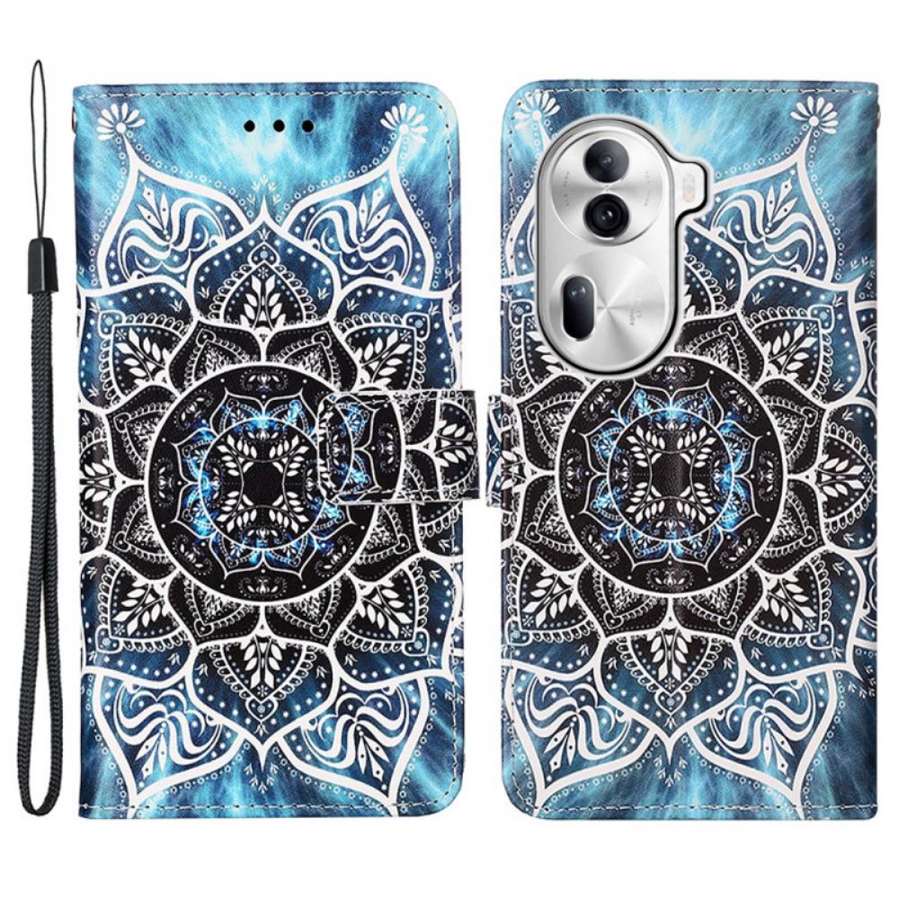 Kožený Kryt Na Oppo Reno 11 Pro 5g Květinová Mandala S Popruhem