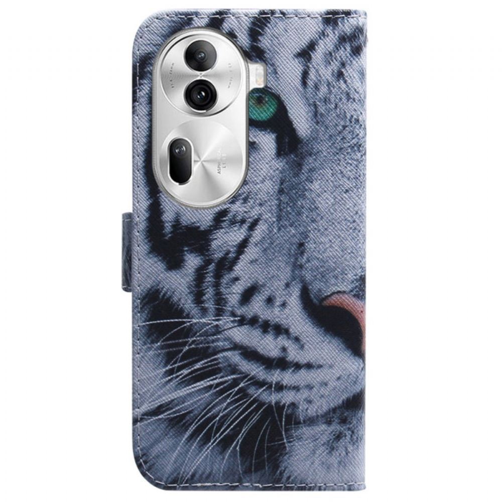 Kožený Kryt Oppo Reno 11 Pro 5g Bílý Tygr