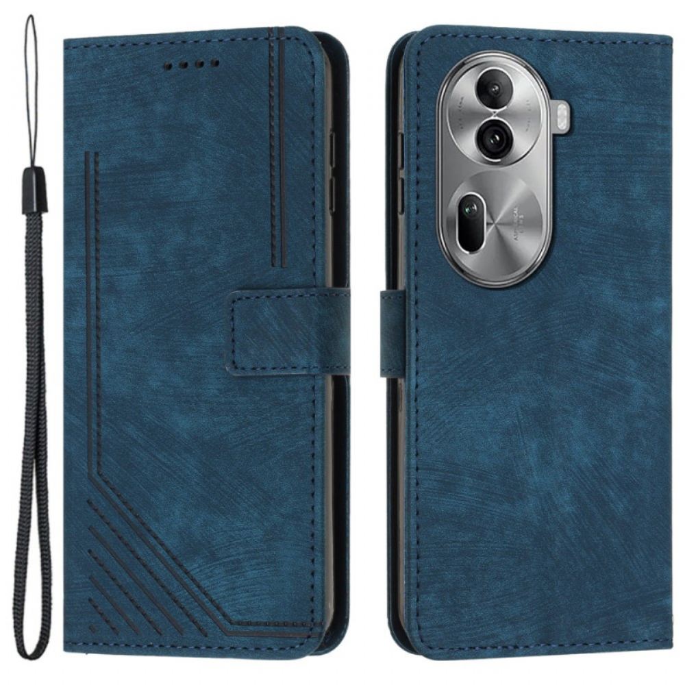 Kožený Kryt Oppo Reno 11 Pro 5g Páskové Čáry